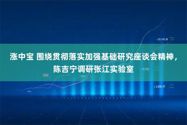 涨中宝 围绕贯彻落实加强基础研究座谈会精神，陈吉宁调研张江实验室